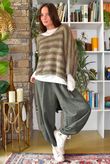 Stripe Boucle Slouch Knit Mocha & Moss
